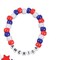 Patriotic Plastic Red, White & Blue Beaded Bracelet Assortment 12 Pieces